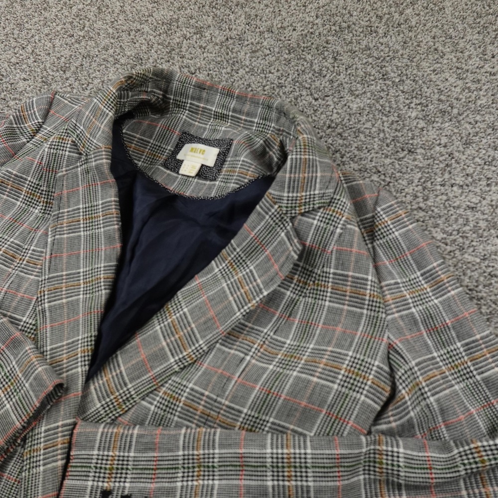 Maeve Anthropologie Blazer Womens 2 Gray Plaid Double Breasted Jacket Coat Work